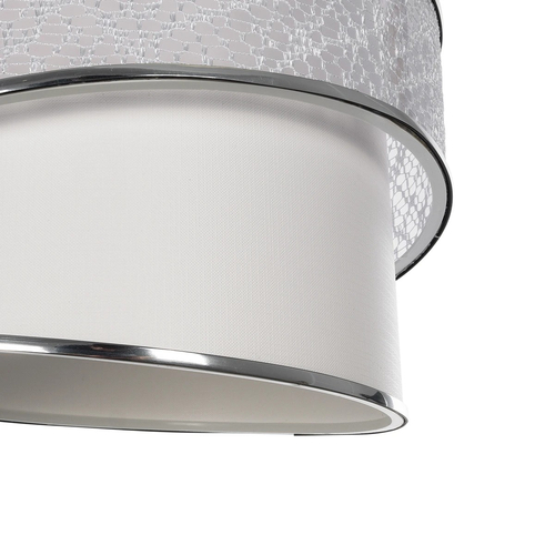 GLOBOSTAR® SONIA 203-0115 Μοντέρνο Κρεμαστό Φωτιστικό Οροφής με Ντουί 1 x E27 AC 220-240V IP20 - Λευκό & Ασημί - Μ30 x Π30 x Υ24cm