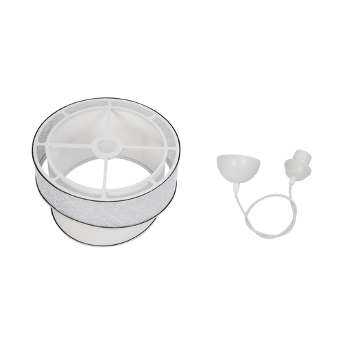 GLOBOSTAR® SONIA 203-0115 Μοντέρνο Κρεμαστό Φωτιστικό Οροφής με Ντουί 1 x E27 AC 220-240V IP20 - Λευκό & Ασημί - Μ30 x Π30 x Υ24cm