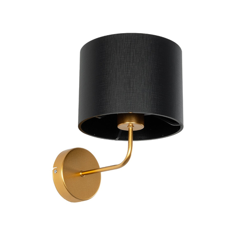 GLOBOSTAR® RALPH 203-0040 Vintage Φωτιστικό Τοίχου - Απλίκα με Ντουί 1 x E27 AC 220-240V IP20 - Χρυσό & Μαύρο - Μ22 x Π29 x Υ30cm