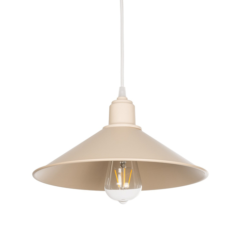 GLOBOSTAR® FERRO 203-0086 Μοντέρνο Κρεμαστό Φωτιστικό Οροφής με Ντουί 1 x E27 AC 220-240V IP20 - Μπεζ - Μ30 x Π30 x Υ15cm