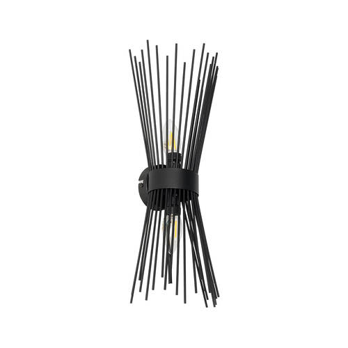 GLOBOSTAR® HORN 203-0043 Vintage Φωτιστικό Τοίχου - Απλίκα με Ντουί 2 x E14 AC 220-240V IP20 - Μαύρο - Μ14 x Π17 x Υ44.5cm