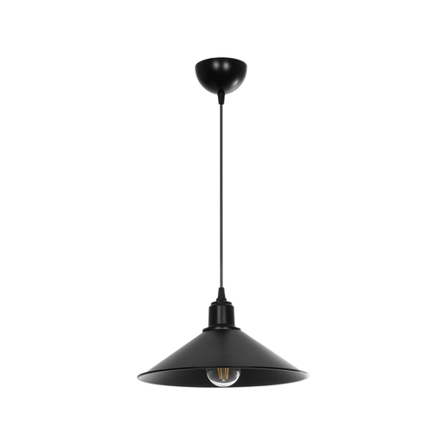 GLOBOSTAR® FERRO 203-0084 Μοντέρνο Κρεμαστό Φωτιστικό Οροφής με Ντουί 1 x E27 AC 220-240V IP20 - Μαύρο - Μ30 x Π30 x Υ15cm