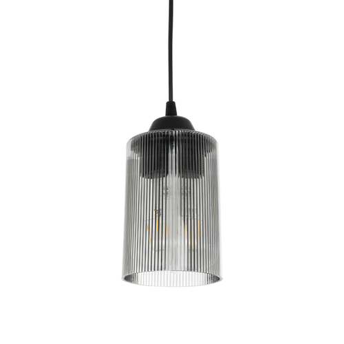 GLOBOSTAR® TORUS 203-0063 Μοντέρνο Κρεμαστό Φωτιστικό Οροφής με Ντουί 1 x E27 AC 220-240V IP20 - Μαύρο & Μαύρο Φιμέ - Μ10.5 x Π10.5 x Υ18.5cm