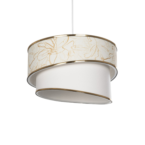 GLOBOSTAR® SONIA 203-0117 Μοντέρνο Κρεμαστό Φωτιστικό Οροφής με Ντουί 1 x E27 AC 220-240V IP20 - Λευκό & Χρυσό - Μ30 x Π30 x Υ24cm