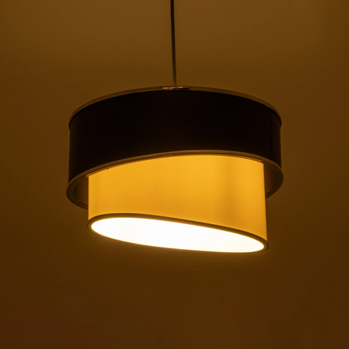 GLOBOSTAR® SONIA 203-0118 Μοντέρνο Κρεμαστό Φωτιστικό Οροφής με Ντουί 1 x E27 AC 220-240V IP20 - Λευκό & Μαύρο - Μ30 x Π30 x Υ24cm