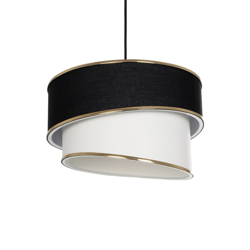 GLOBOSTAR® SONIA 203-0120 Μοντέρνο Κρεμαστό Φωτιστικό Οροφής με Ντουί 1 x E27 AC 220-240V IP20 - Μαύρο & Λευκό - Μ30 x Π30 x Υ24cm