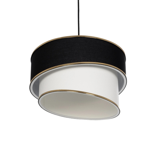 GLOBOSTAR® SONIA 203-0120 Μοντέρνο Κρεμαστό Φωτιστικό Οροφής με Ντουί 1 x E27 AC 220-240V IP20 - Μαύρο & Λευκό - Μ30 x Π30 x Υ24cm
