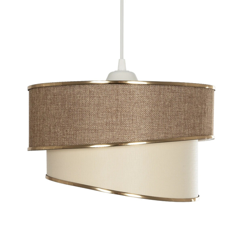 GLOBOSTAR® SONIA 203-0121 Μοντέρνο Κρεμαστό Φωτιστικό Οροφής με Ντουί 1 x E27 AC 220-240V IP20 - Μπεζ & Χρυσό - Μ30 x Π30 x Υ24cm