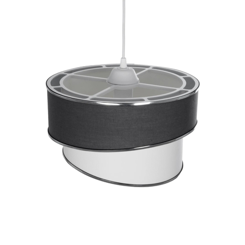 GLOBOSTAR® SONIA 203-0123 Μοντέρνο Κρεμαστό Φωτιστικό Οροφής με Ντουί 1 x E27 AC 220-240V IP20 - Γκρι & Λευκό - Μ30 x Π30 x Υ24cm