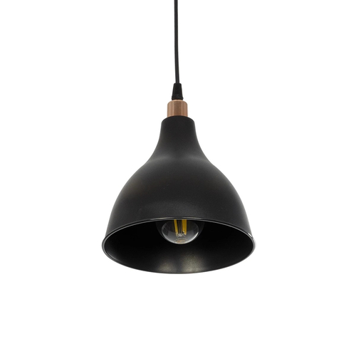 GLOBOSTAR® RADE 203-0124 Μοντέρνο Κρεμαστό Φωτιστικό Οροφής με Ντουί 1 x E27 AC 220-240V IP20 - Μαύρο & Χάλκινο - Μ18.5 x Π18.5 x Υ23cm