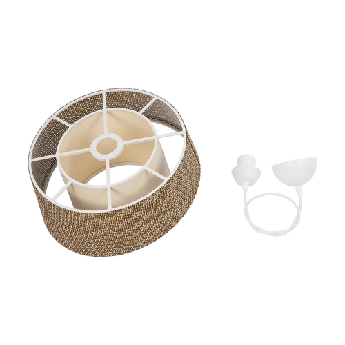 GLOBOSTAR® ALINA 203-0129 Μοντέρνο Κρεμαστό Φωτιστικό Οροφής με Ντουί 1 x E27 AC 220-240V IP20 - Καφέ & Μπεζ - Μ30 x Π30 x Υ20cm