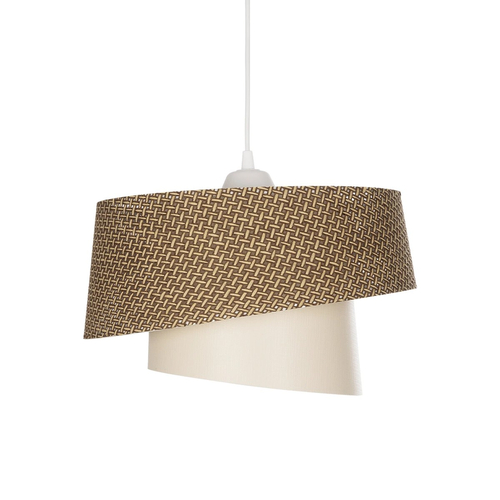 GLOBOSTAR® ALINA 203-0129 Μοντέρνο Κρεμαστό Φωτιστικό Οροφής με Ντουί 1 x E27 AC 220-240V IP20 - Καφέ & Μπεζ - Μ30 x Π30 x Υ20cm