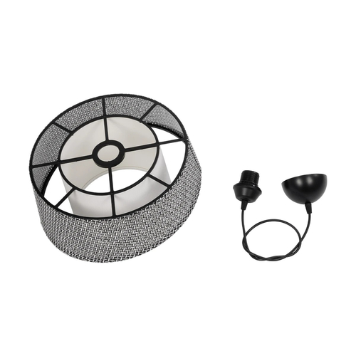 GLOBOSTAR® ALINA 203-0130 Μοντέρνο Κρεμαστό Φωτιστικό Οροφής με Ντουί 1 x E27 AC 220-240V IP20 - Γκρι & Λευκό - Μ30 x Π30 x Υ20cm