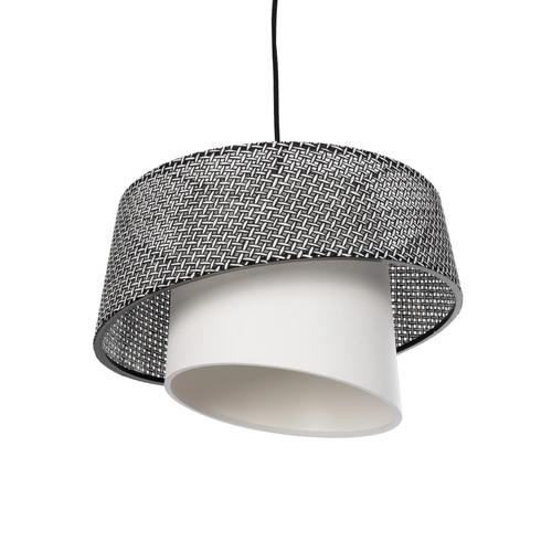 GLOBOSTAR® ALINA 203-0130 Μοντέρνο Κρεμαστό Φωτιστικό Οροφής με Ντουί 1 x E27 AC 220-240V IP20 - Γκρι & Λευκό - Μ30 x Π30 x Υ20cm