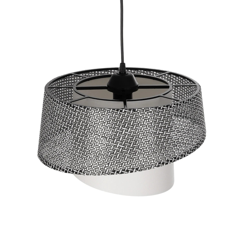 GLOBOSTAR® ALINA 203-0130 Μοντέρνο Κρεμαστό Φωτιστικό Οροφής με Ντουί 1 x E27 AC 220-240V IP20 - Γκρι & Λευκό - Μ30 x Π30 x Υ20cm