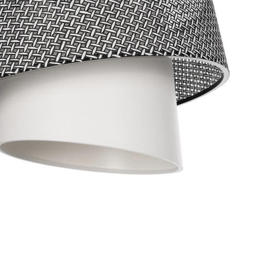 GLOBOSTAR® ALINA 203-0130 Μοντέρνο Κρεμαστό Φωτιστικό Οροφής με Ντουί 1 x E27 AC 220-240V IP20 - Γκρι & Λευκό - Μ30 x Π30 x Υ20cm