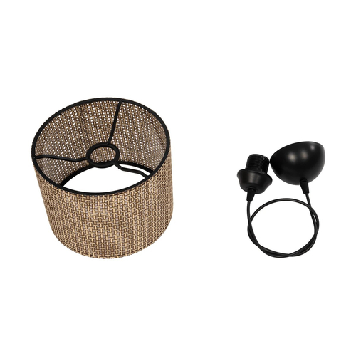 GLOBOSTAR® CLAIRIE 203-0132 Μοντέρνο Κρεμαστό Φωτιστικό Οροφής με Ντουί 1 x E27 AC 220-240V IP20 - Καφέ - Μ22 x Π22 x Υ18cm