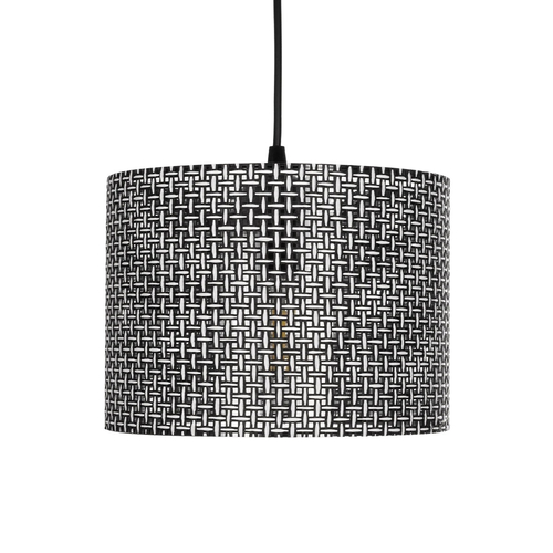 GLOBOSTAR® CLAIRIE 203-0133 Μοντέρνο Κρεμαστό Φωτιστικό Οροφής με Ντουί 1 x E27 AC 220-240V IP20 - Μαύρο & Λευκό - Μ22 x Π22 x Υ18cm