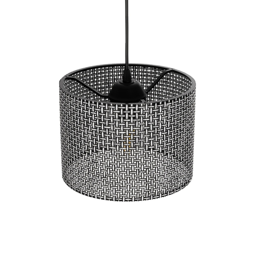 GLOBOSTAR® CLAIRIE 203-0133 Μοντέρνο Κρεμαστό Φωτιστικό Οροφής με Ντουί 1 x E27 AC 220-240V IP20 - Μαύρο & Λευκό - Μ22 x Π22 x Υ18cm