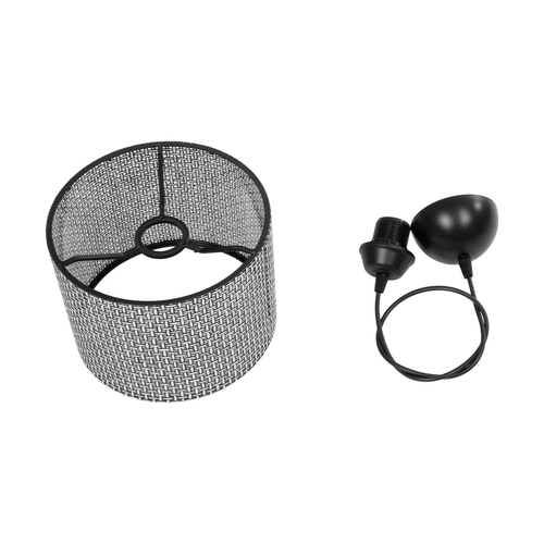 GLOBOSTAR® CLAIRIE 203-0133 Μοντέρνο Κρεμαστό Φωτιστικό Οροφής με Ντουί 1 x E27 AC 220-240V IP20 - Μαύρο & Λευκό - Μ22 x Π22 x Υ18cm