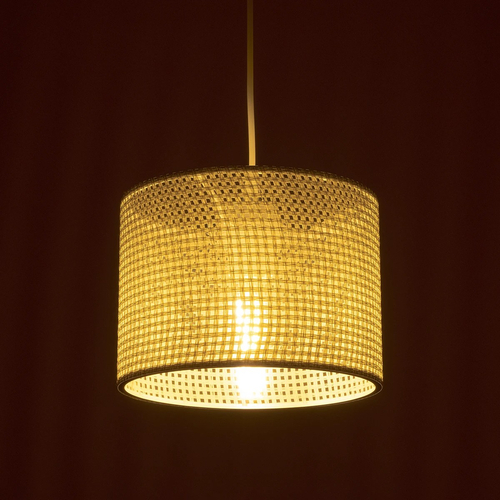 GLOBOSTAR® CLAIRIE 203-0134 Μοντέρνο Κρεμαστό Φωτιστικό Οροφής με Ντουί 1 x E27 AC 220-240V IP20 - Μπεζ - Μ22 x Π22 x Υ18cm