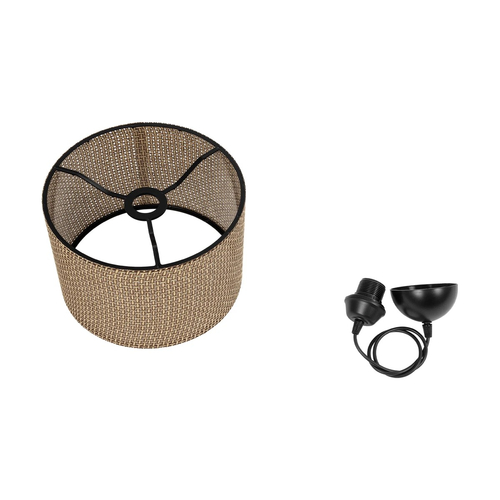 GLOBOSTAR® CLAIRIE 203-0135 Μοντέρνο Κρεμαστό Φωτιστικό Οροφής με Ντουί 1 x E27 AC 220-240V IP20 - Καφέ - Μ30 x Π30 x Υ22cm