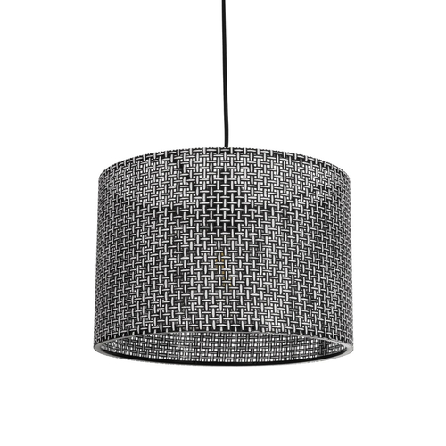 GLOBOSTAR® CLAIRIE 203-0136 Μοντέρνο Κρεμαστό Φωτιστικό Οροφής με Ντουί 1 x E27 AC 220-240V IP20 - Μαύρο & Λευκό - Μ30 x Π30 x Υ22cm