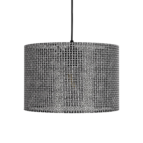 GLOBOSTAR® CLAIRIE 203-0136 Μοντέρνο Κρεμαστό Φωτιστικό Οροφής με Ντουί 1 x E27 AC 220-240V IP20 - Μαύρο & Λευκό - Μ30 x Π30 x Υ22cm