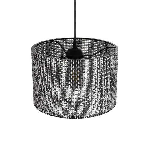 GLOBOSTAR® CLAIRIE 203-0136 Μοντέρνο Κρεμαστό Φωτιστικό Οροφής με Ντουί 1 x E27 AC 220-240V IP20 - Μαύρο & Λευκό - Μ30 x Π30 x Υ22cm