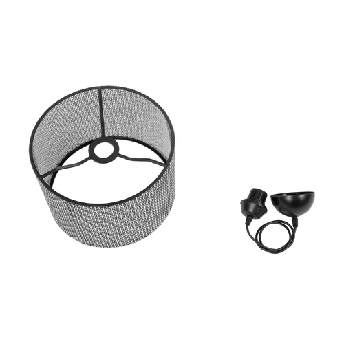 GLOBOSTAR® CLAIRIE 203-0136 Μοντέρνο Κρεμαστό Φωτιστικό Οροφής με Ντουί 1 x E27 AC 220-240V IP20 - Μαύρο & Λευκό - Μ30 x Π30 x Υ22cm