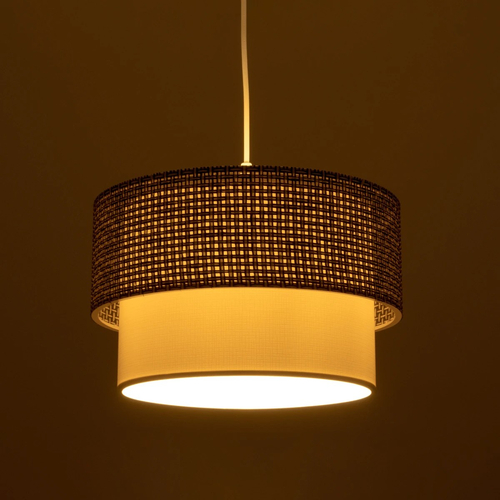 GLOBOSTAR® SISSIE 203-0138 Μοντέρνο Κρεμαστό Φωτιστικό Οροφής με Ντουί 1 x E27 AC 220-240V IP20 - Καφέ & Μπεζ - Μ30 x Π30 x Υ23cm