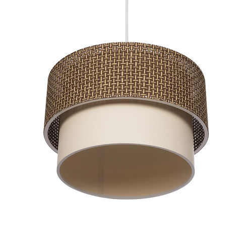 GLOBOSTAR® SISSIE 203-0138 Μοντέρνο Κρεμαστό Φωτιστικό Οροφής με Ντουί 1 x E27 AC 220-240V IP20 - Καφέ & Μπεζ - Μ30 x Π30 x Υ23cm