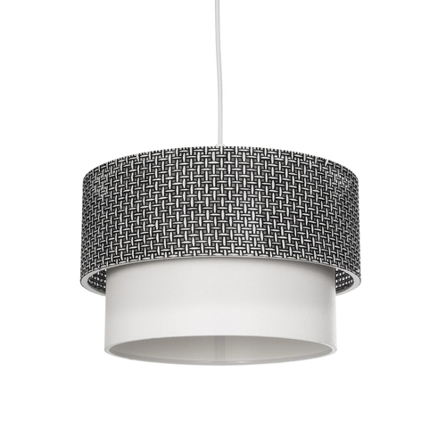 GLOBOSTAR® SISSIE 203-0139 Μοντέρνο Κρεμαστό Φωτιστικό Οροφής με Ντουί 1 x E27 AC 220-240V IP20 - Μαύρο & Λευκό - Μ30 x Π30 x Υ23cm