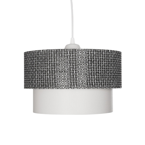 GLOBOSTAR® SISSIE 203-0139 Μοντέρνο Κρεμαστό Φωτιστικό Οροφής με Ντουί 1 x E27 AC 220-240V IP20 - Μαύρο & Λευκό - Μ30 x Π30 x Υ23cm