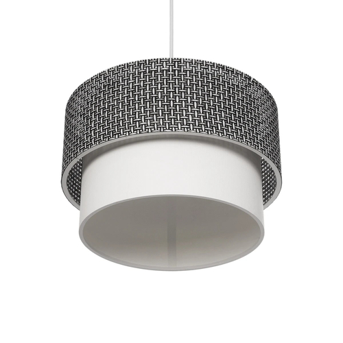 GLOBOSTAR® SISSIE 203-0139 Μοντέρνο Κρεμαστό Φωτιστικό Οροφής με Ντουί 1 x E27 AC 220-240V IP20 - Μαύρο & Λευκό - Μ30 x Π30 x Υ23cm