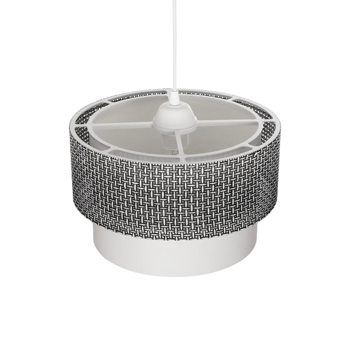 GLOBOSTAR® SISSIE 203-0139 Μοντέρνο Κρεμαστό Φωτιστικό Οροφής με Ντουί 1 x E27 AC 220-240V IP20 - Μαύρο & Λευκό - Μ30 x Π30 x Υ23cm