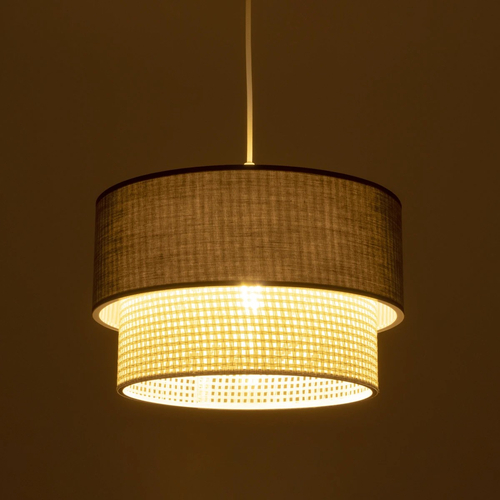 GLOBOSTAR® SISSIE 203-0140 Μοντέρνο Κρεμαστό Φωτιστικό Οροφής με Ντουί 1 x E27 AC 220-240V IP20 - Μαύρο & Μπεζ - Μ30 x Π30 x Υ23cm