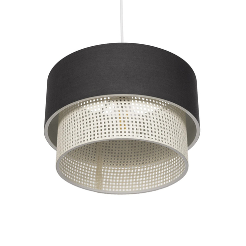 GLOBOSTAR® SISSIE 203-0140 Μοντέρνο Κρεμαστό Φωτιστικό Οροφής με Ντουί 1 x E27 AC 220-240V IP20 - Μαύρο & Μπεζ - Μ30 x Π30 x Υ23cm