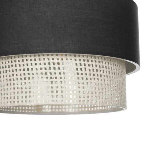 GLOBOSTAR® SISSIE 203-0140 Μοντέρνο Κρεμαστό Φωτιστικό Οροφής με Ντουί 1 x E27 AC 220-240V IP20 - Μαύρο & Μπεζ - Μ30 x Π30 x Υ23cm