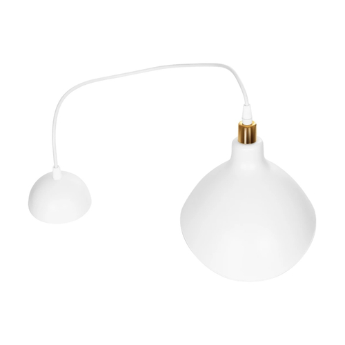 GLOBOSTAR® RIVE 203-0141 Μοντέρνο Κρεμαστό Φωτιστικό Οροφής με Ντουί 1 x E27 AC 220-240V IP20 - Λευκό & Χρυσό - Μ22 x Π20 x Υ22cm