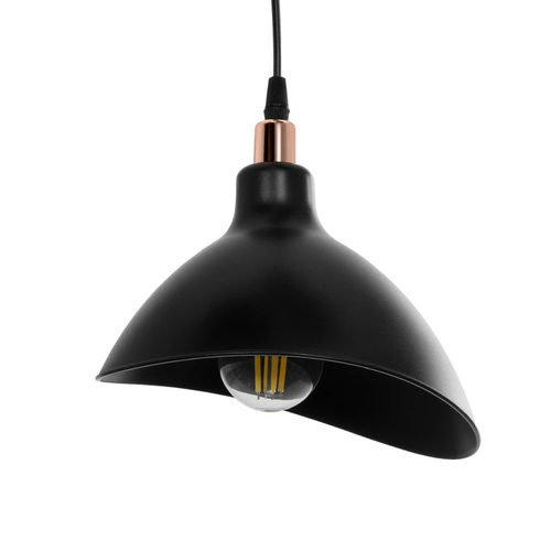 GLOBOSTAR® RIVE 203-0144 Μοντέρνο Κρεμαστό Φωτιστικό Οροφής με Ντουί 3 x E27 AC 220-240V IP20 - Μάυρο & Χάλκινο - Μ40 x Π40 x Υ65cm