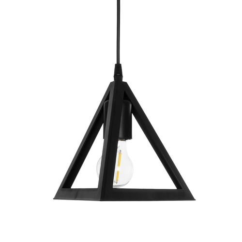 GLOBOSTAR® TRIANGLE 203-0159 Μοντέρνο Κρεμαστό Φωτιστικό Οροφής με Ντουί 1 x E27 AC 220-240V IP20 - Μάυρο - Μ24 x Π24 x Υ22cm