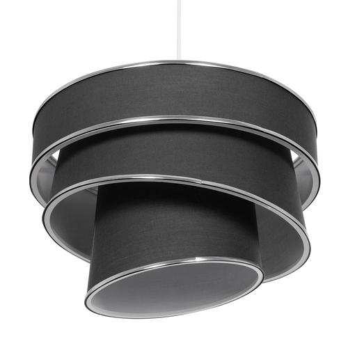 GLOBOSTAR® SIERA 203-0167 Μοντέρνο Κρεμαστό Φωτιστικό Οροφής με Ντουί 1 x E27 AC 220-240V IP20 - Γκρι & Ασημί - Μ38 x Π38 x Υ26cm