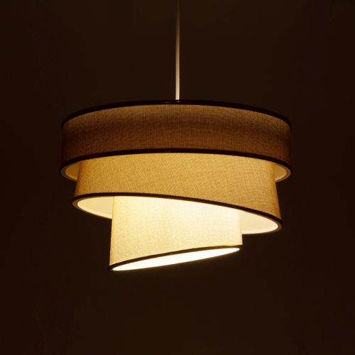 GLOBOSTAR® SIERA 203-0168 Μοντέρνο Κρεμαστό Φωτιστικό Οροφής με Ντουί 1 x E27 AC 220-240V IP20 - Μπεζ & Χρυσό - Μ38 x Π38 x Υ26cm