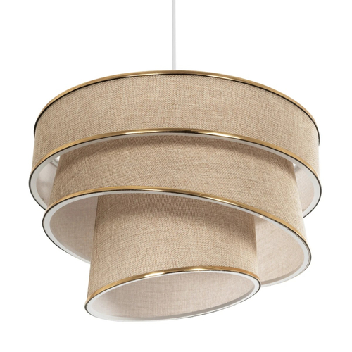 GLOBOSTAR® SIERA 203-0168 Μοντέρνο Κρεμαστό Φωτιστικό Οροφής με Ντουί 1 x E27 AC 220-240V IP20 - Μπεζ & Χρυσό - Μ38 x Π38 x Υ26cm