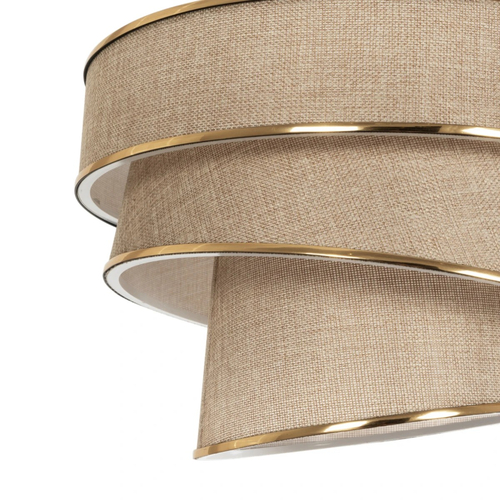 GLOBOSTAR® SIERA 203-0168 Μοντέρνο Κρεμαστό Φωτιστικό Οροφής με Ντουί 1 x E27 AC 220-240V IP20 - Μπεζ & Χρυσό - Μ38 x Π38 x Υ26cm