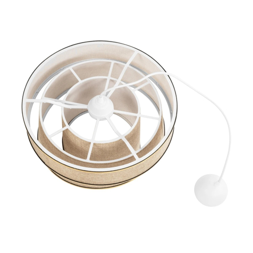 GLOBOSTAR® SIERA 203-0168 Μοντέρνο Κρεμαστό Φωτιστικό Οροφής με Ντουί 1 x E27 AC 220-240V IP20 - Μπεζ & Χρυσό - Μ38 x Π38 x Υ26cm