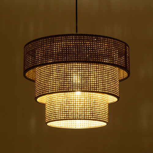 GLOBOSTAR® LEVEL 203-0171 Μοντέρνο Κρεμαστό Φωτιστικό Οροφής με Ντουί 1 x E27 AC 220-240V IP20 - Καφέ - Μ39 x Π39 x Υ30cm