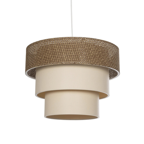 GLOBOSTAR® LEVEL 203-0172 Μοντέρνο Κρεμαστό Φωτιστικό Οροφής με Ντουί 1 x E27 AC 220-240V IP20 - Καφέ & Μπεζ - Μ38 x Π38 x Υ30cm