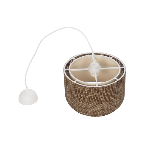 GLOBOSTAR® LILI 203-0177 Μοντέρνο Κρεμαστό Φωτιστικό Οροφής με Ντουί 1 x E27 AC 220-240V IP20 - Καφέ & Μπεζ - Μ30 x Π30 x Υ22cm